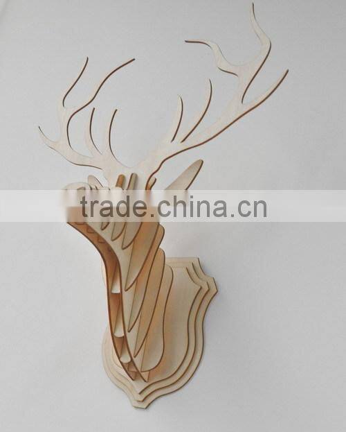 wood veneer shapes, wooden deer head