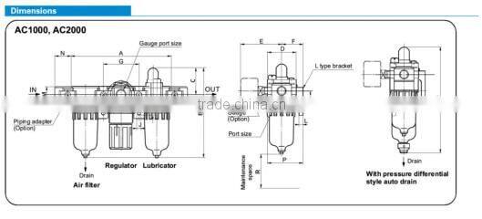 Airtac Pneumatic FRL AFC 2000 dc air source treatment