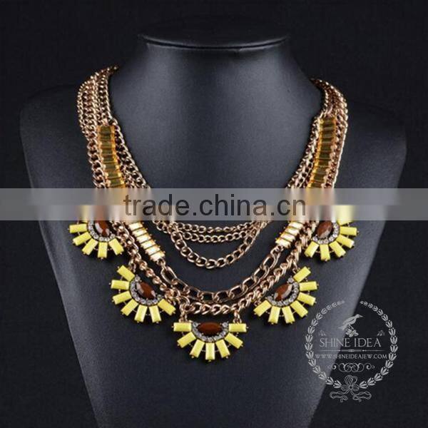 high quality vintage rhinestone chunky statement necklace tin alloy fashion women pendant necklace 6390124