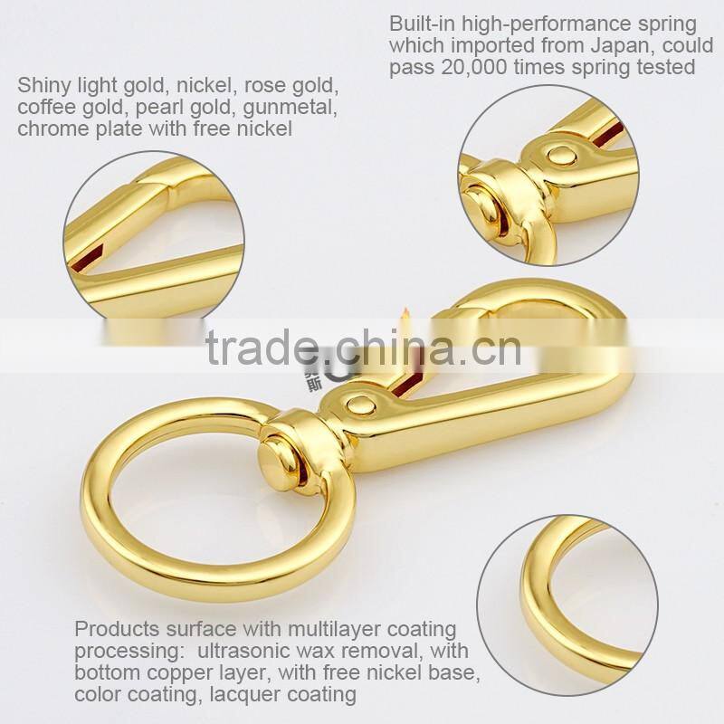 Zinc Metal Gold Swivel Trigger Clips Snap Hook For Handbag Accessories