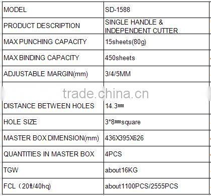 15 sheet A4 80g hole binding machine