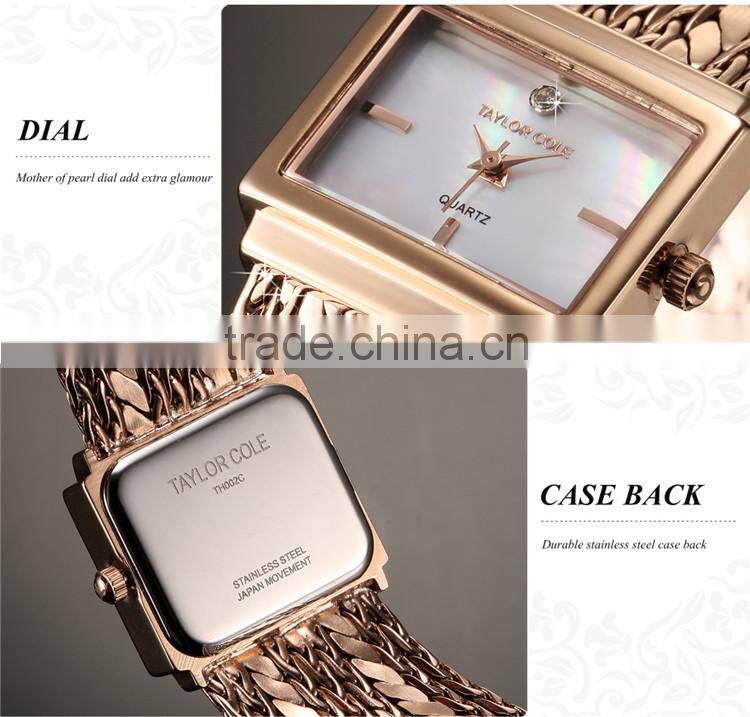 Elegant Rose Gold Brass Tassel Bracelet Quartz Lady Watch