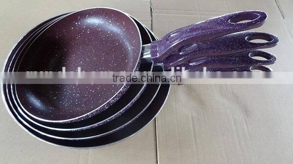 Auminum non-stick fry pan with stoned marble coating