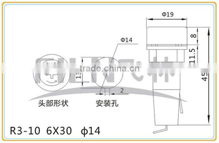 250VAC black bakelite protective fuse holder for 6*30mm fuse