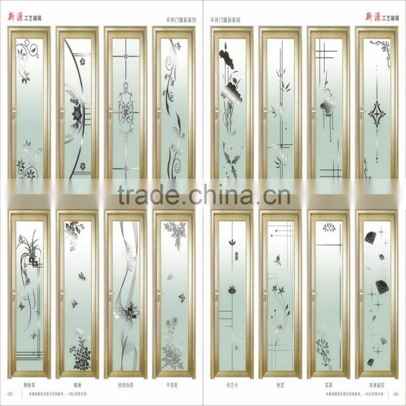 cheaper home use toliet door with frosted glass