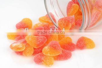 Halal health food sugar coated Heart shape soft Jelly candy