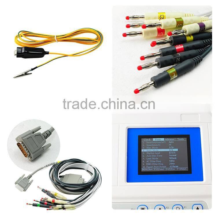 Multiple printing modes 5 inch Color LCD portable ekg machine / Electrocardiograph