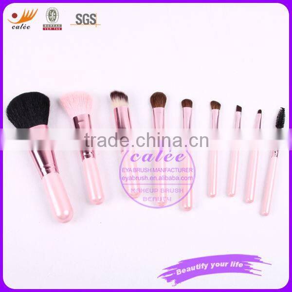 9pcs personalized color shine makeup brushes