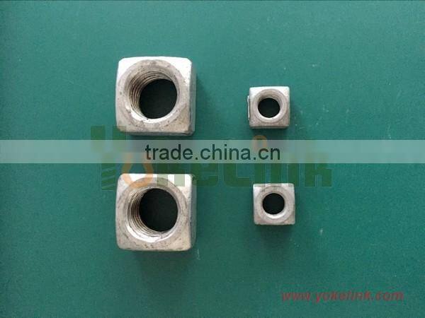 Hot forging square nut 1 3/8'' big size with tapped thread