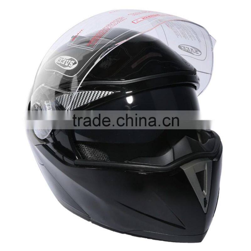 DOT Gloss Black Modular Dual-Visor Street Motorcycle Helmet S M L XL