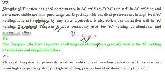 tungsten electrods stell price for Tig Mig welding electrode equipment