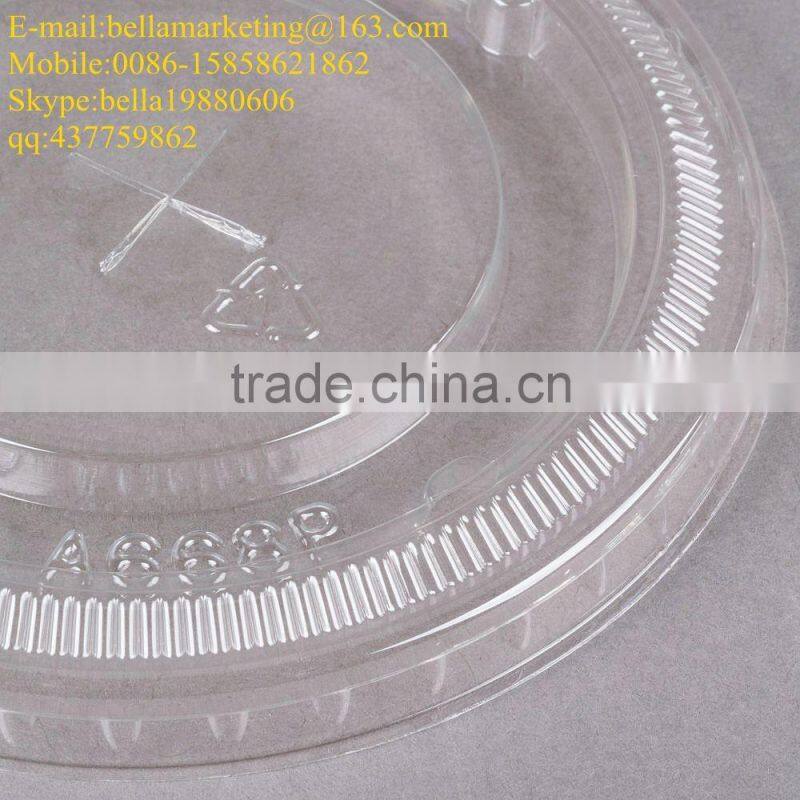 Clear PET Plastic Lid with Straw Slot for 12, 16, 21, 22, and 24 oz. Cups