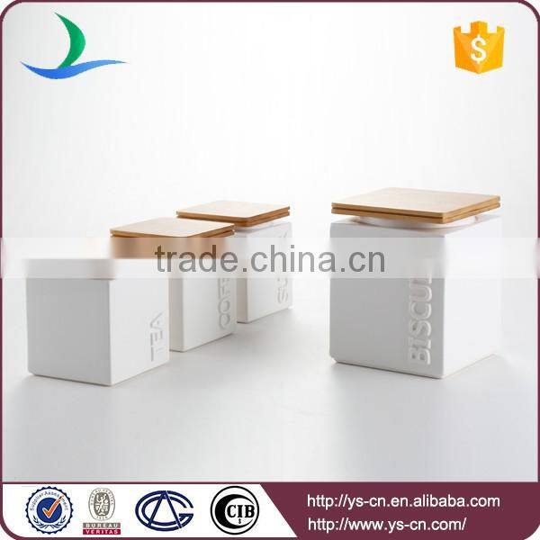 White ceramic vacuum seal box kitchen food canisters