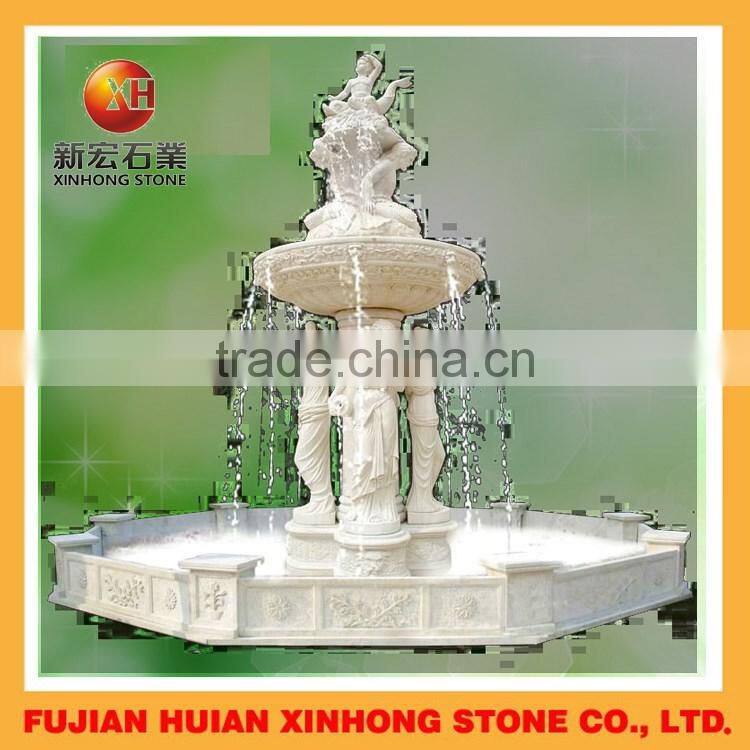 outdoor garden waterfall fountain marble statue sculpture with water pump