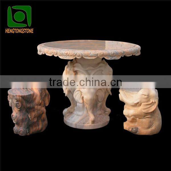 Garden Marble Elephant Table and Chairs