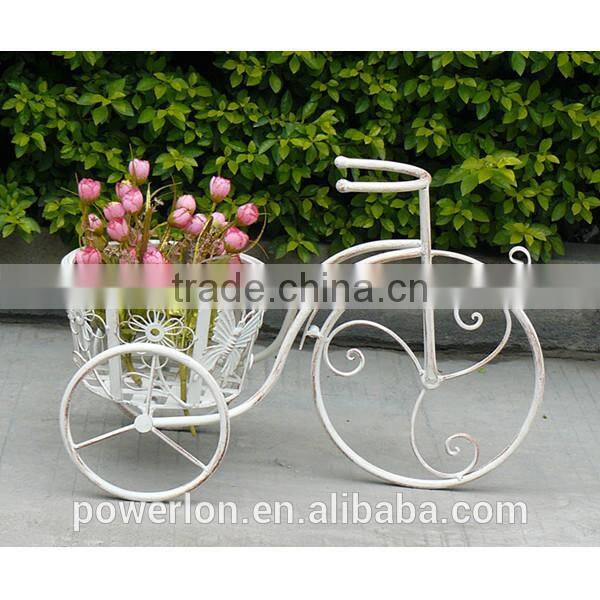 Flower decorative metal wrought iron bicycle plant stand