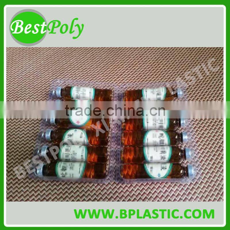 Cheap clamshell blister medicine packing tray for medicine bottle