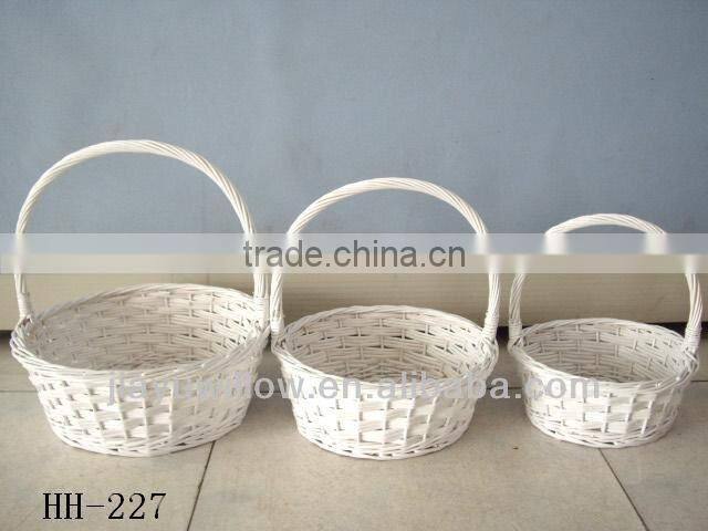 New white willow basket with handle
