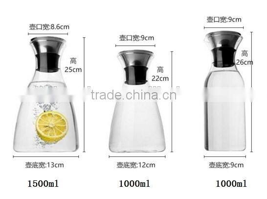 50oz Haonai Heat Resistance Borosilicate Glass Teapot with stainless lid Glass jar