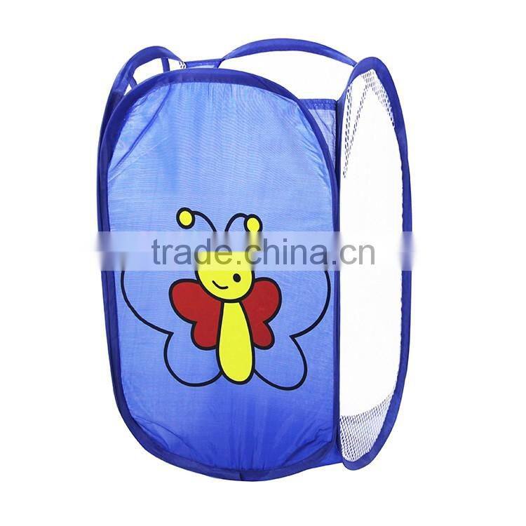 Storage Nylon Cartoon Foldable nylon woven Pop-Up Hamper/clothes laundry basket
