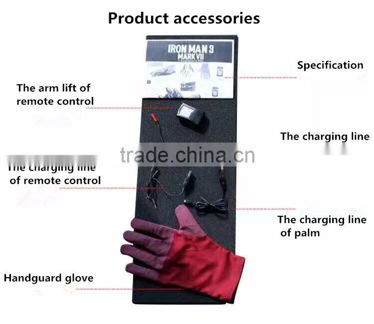 New arrival cool ironman arm 1:1 wearable MK7 Flashing Light Arm gloves,Cosplay Costume Remote Control Gloves With LED Light