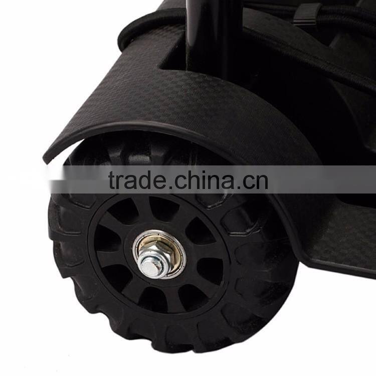 Mini Folding Shopping Cart with 2 Wheels/Lightweight Black Iron Alloy Folding Luggage Cart/ Portable Hand Trolley