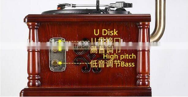 Hot High Quality Classic Wooden Radio Gramophone Luxury Retro Vinyl Phonograph Record Player Wooden Radio Gramophone