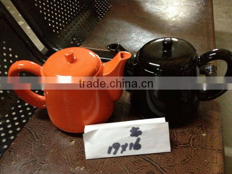 Wholesale stocked glazed colored ceramic tea pot, coffee pot