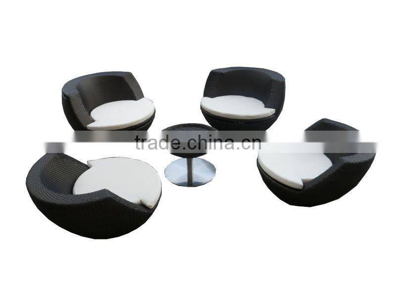 Waterproof PE rattan stackable garden coffee set