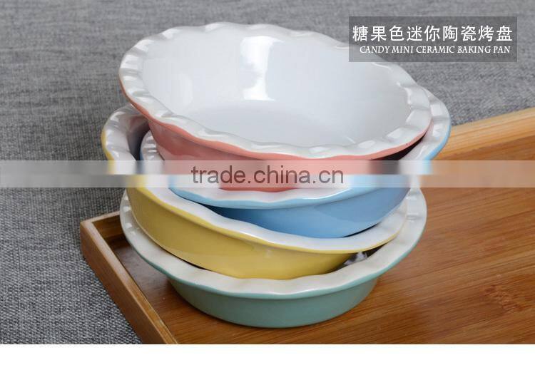 Stocked Round Dinnerware Colorful High Quality mini ceramic Pizza plate