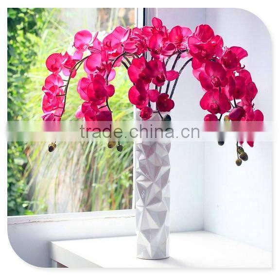 2017 China high quality cheap fake plastic flowers for office decoration artificial orchid