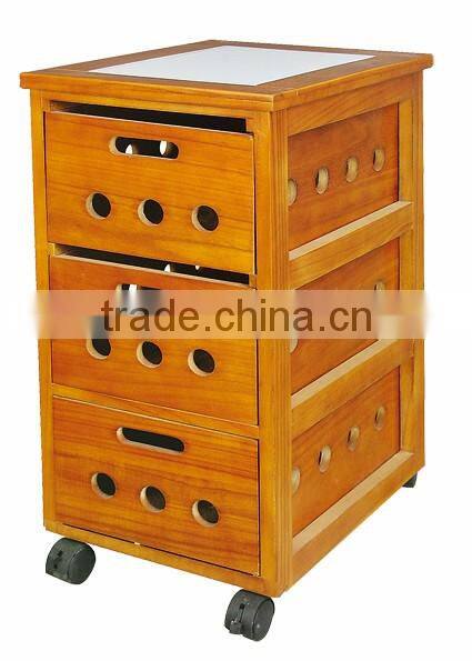 New style high quality and good price wooden cabinet with wheels