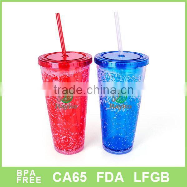 USAAcrylic plastic soft drink or beer water mug with refrigerating fluid
