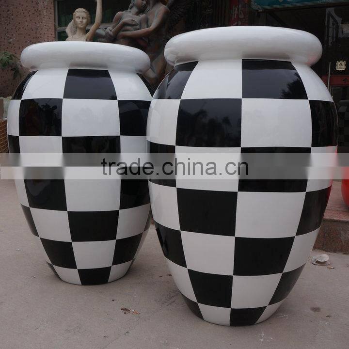 Large fiberglass modern garden pot
