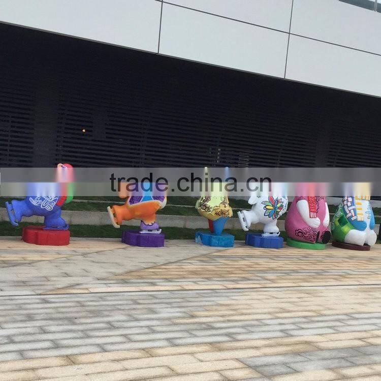Outdoor fiberglass panda sculpture