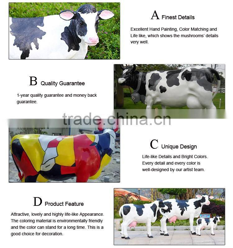 hot sale promotion resin craft fiberglass life size cow statue