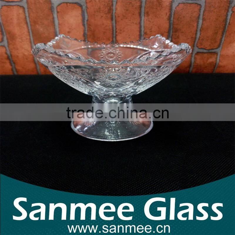 Cheap Personal Design Embossed Glass Ice Cream Cup