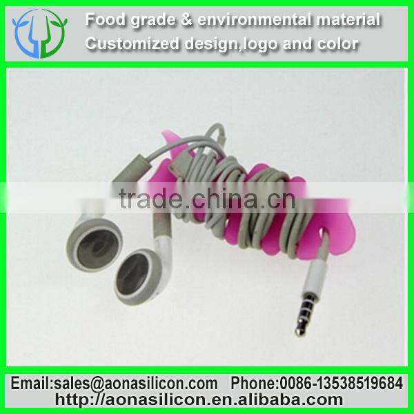 silicone earphone wire winder cable