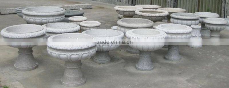 Yellow granite stone garden planter pot