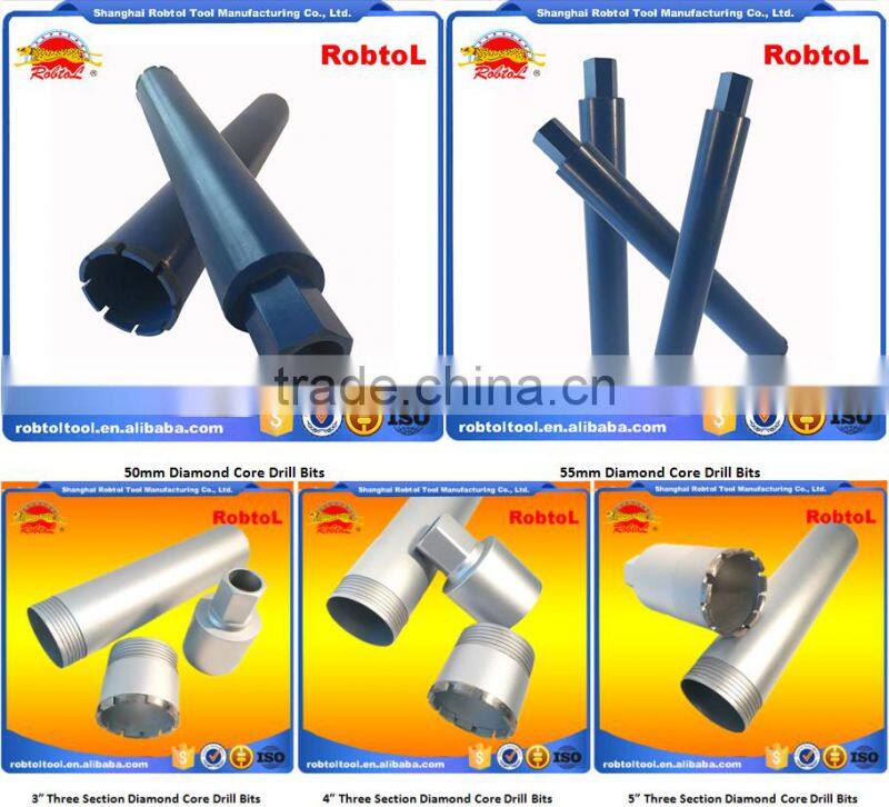 2.5" 65mm Cured Reinforced Concrete Diamond Core Drill Bits Asphalt Masonry Cement Brick Block Wet Boring Segmented Brazed Laser