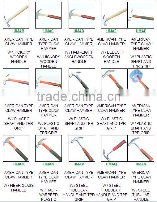 16oz claw hammer wood handle shaft fibreglass magnetic steel head curved nail removal