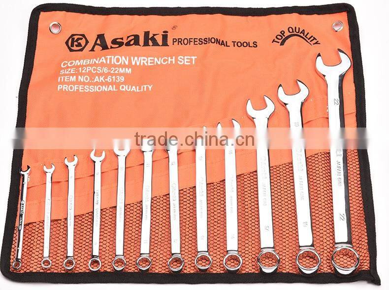AK-6139 12pcs polish combination wrench set tool