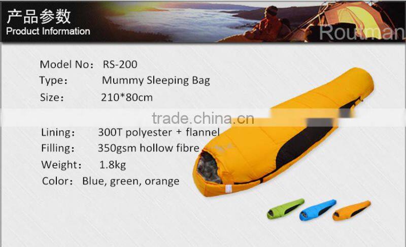 Foldable Hollow Cotton Mummy Sleeping Bag for Camping on Sale