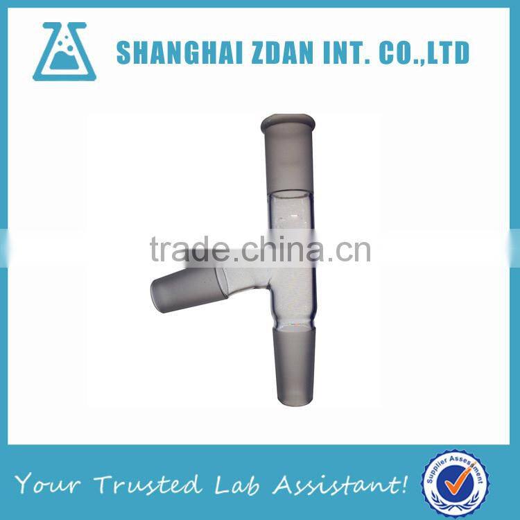 Three way glass adapter,24/40,75 bend,distillation head,laboratory glassware,Pyrex
