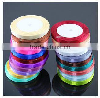 Rainbow color satin ribbon for gift box