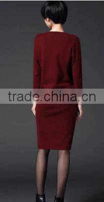 2016 Women Autumn Midi Long Sweater Knitted Wear Wrap Long Sleeve Slim Thin Pullover Skirts