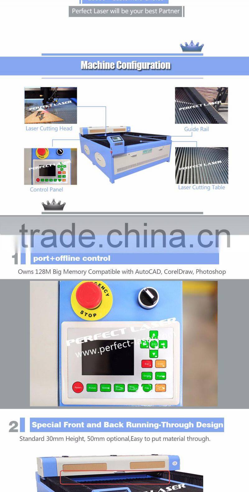 Perfect Laser PEDK-130180 100W Laser Engraving Machine with CE