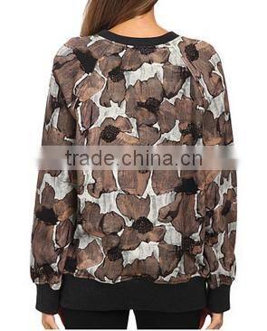 Long Sleeve Allover Floral Sweatshirt hoodie