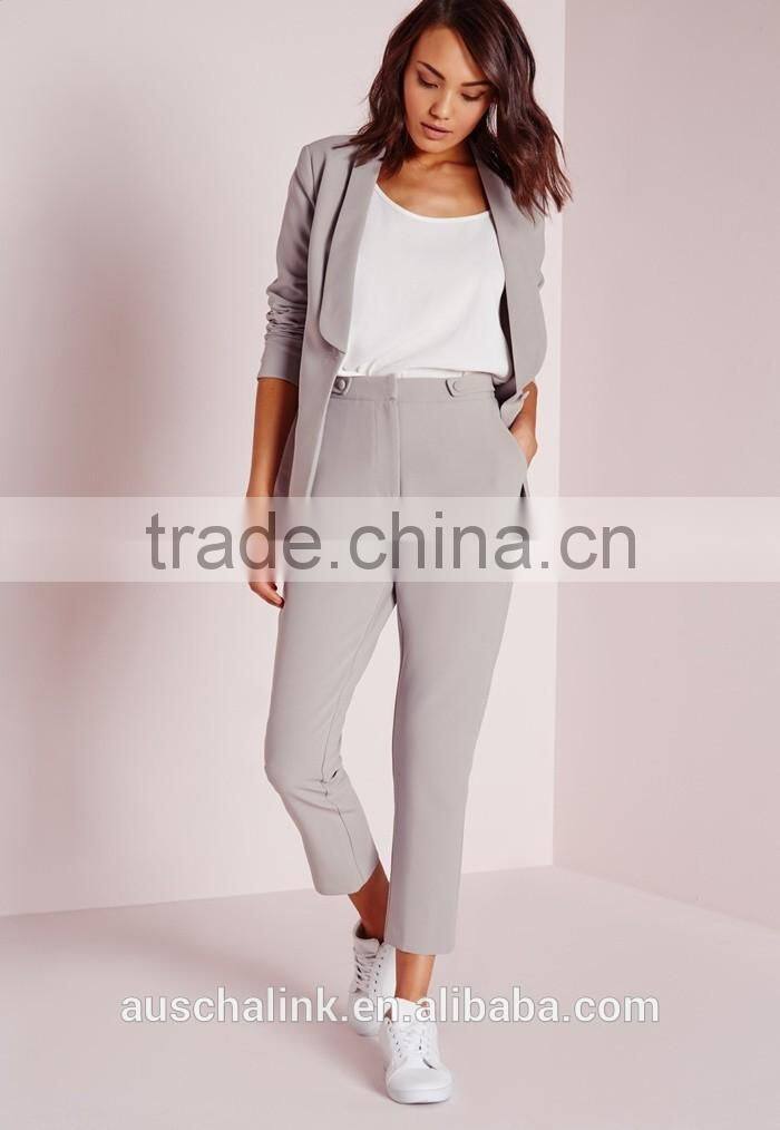 hot sale girls grey chic cigarette pants low price