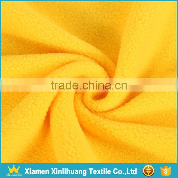 High Quality Weft Knitted Lightweight Yellow Polar Fleece Fabric